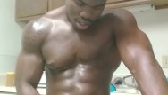 Big black dick gay sexy Buff sexy black man jerks off flexes and teases