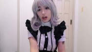 Teens boss Maid cosplay girl sucking and begging to her boss