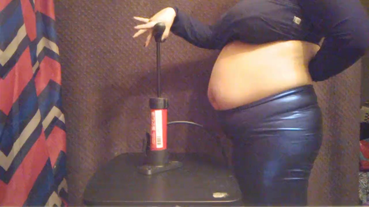 Massive Bike Pump Belly Inflation In Shiny Leggings RedTube