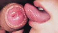 Lick my penis up and down Gently caress his head and foreskin, licking up the thick cum on my tongue