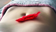 Pimpel ass Soft belly tickling - teen goose pimples - romantic massage room