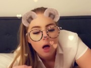 Teen Schoolgirl gets filmed taking Big Dick on Snapchat