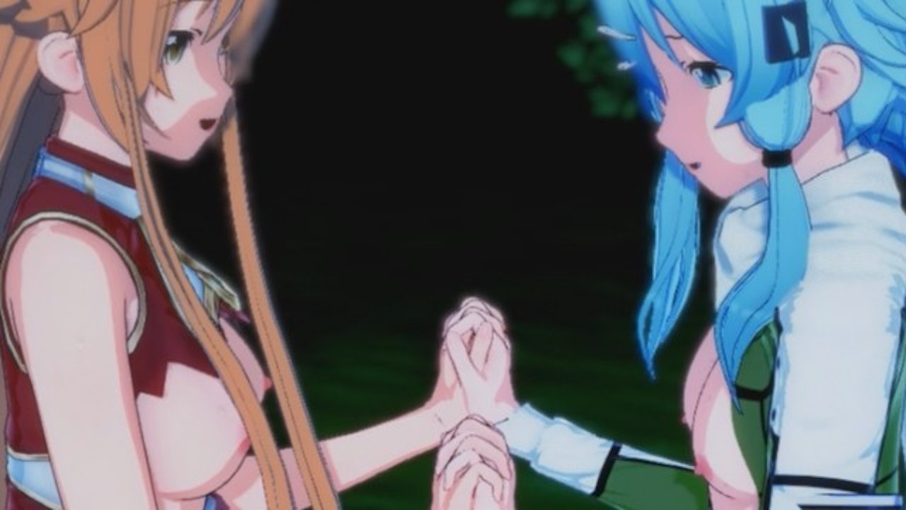 1280px x 720px - Sword Art Online - Asuna X Sinon 3D Hentai Threesome